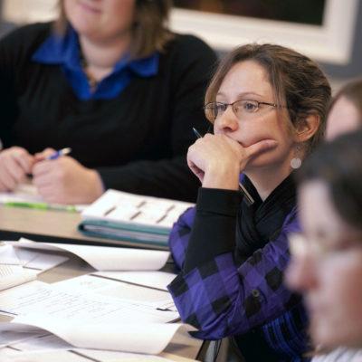 Graduate students in class